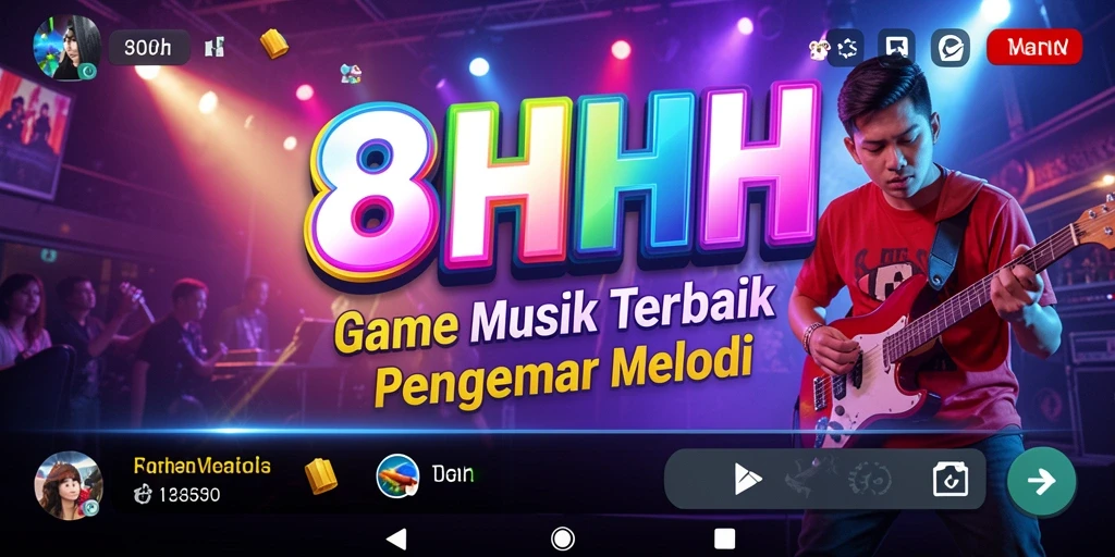 Tampilan gameplay 8HHH yang menarik dengan berbagai pilihan lagu.
