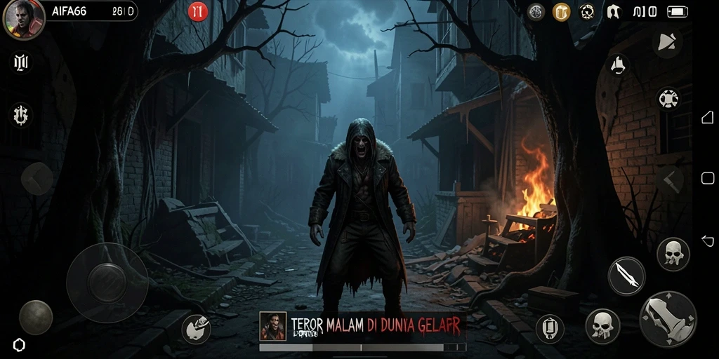 Screenshot gameplay AIFA66 menampilkan momen ketegangan di dunia Horror.