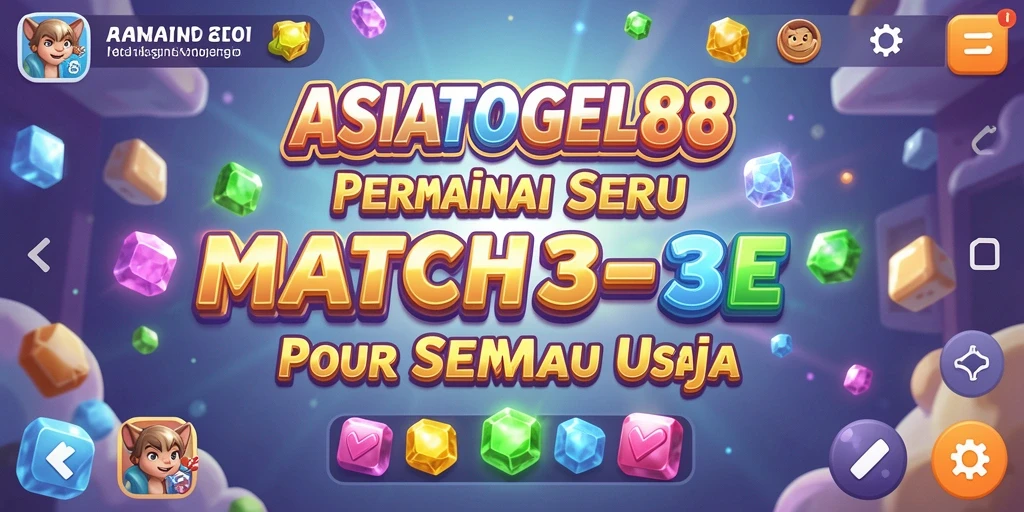Tangkapan layar ASIATOGEL88 menunjukkan gameplay match-3 yang seru dan interaktif.