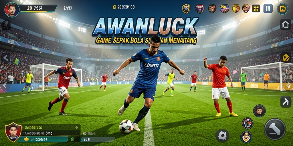 Tampilan menarik gameplay sepak bola di AWANLUCK.