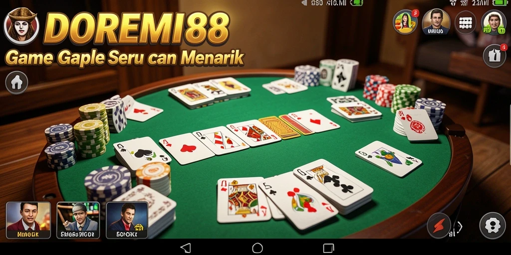 Screenshot DOREMI88 menampilkan serunya gameplay Gaple.