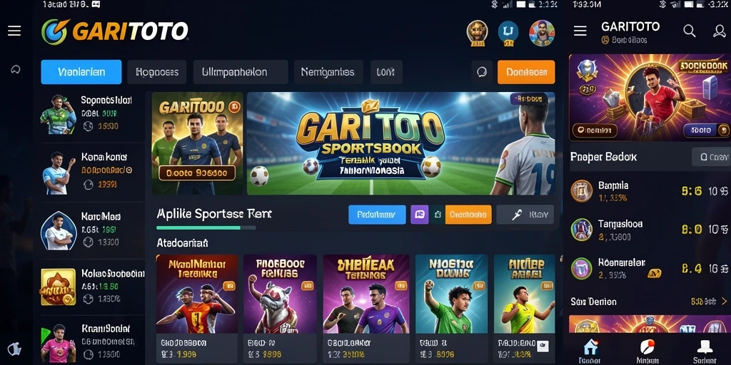 Tampilan gameplay GARITOTO dengan berbagai pilihan taruhan olahraga.