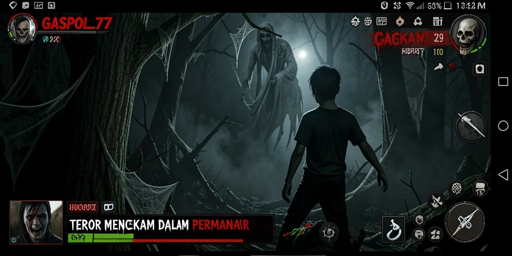 Screenshot menampilkan gameplay mencekam dari GASPOL77 yang penuh ketegangan.