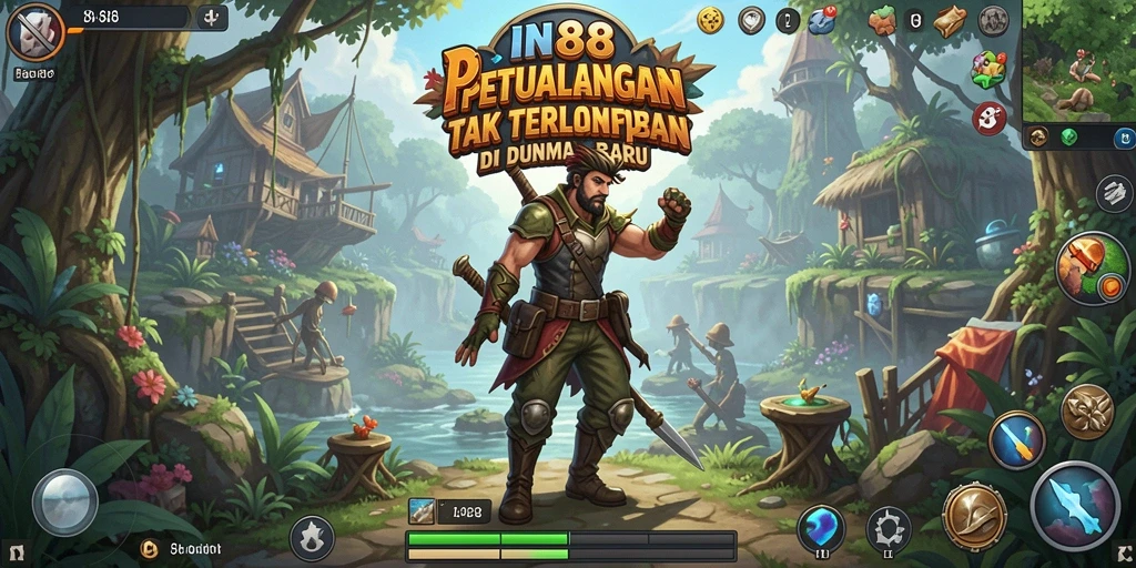 Tampilan gameplay <strong>IN88</strong> menampilkan aksi petualangan yang intens dan menegangkan.
