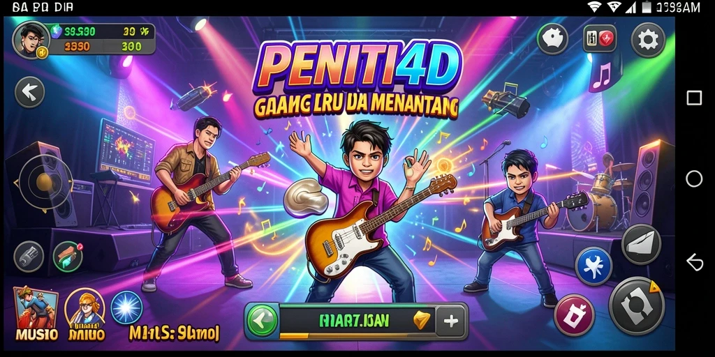 Tangkapan layar dari gameplay PENITI4D yang penuh warna dan dinamis.