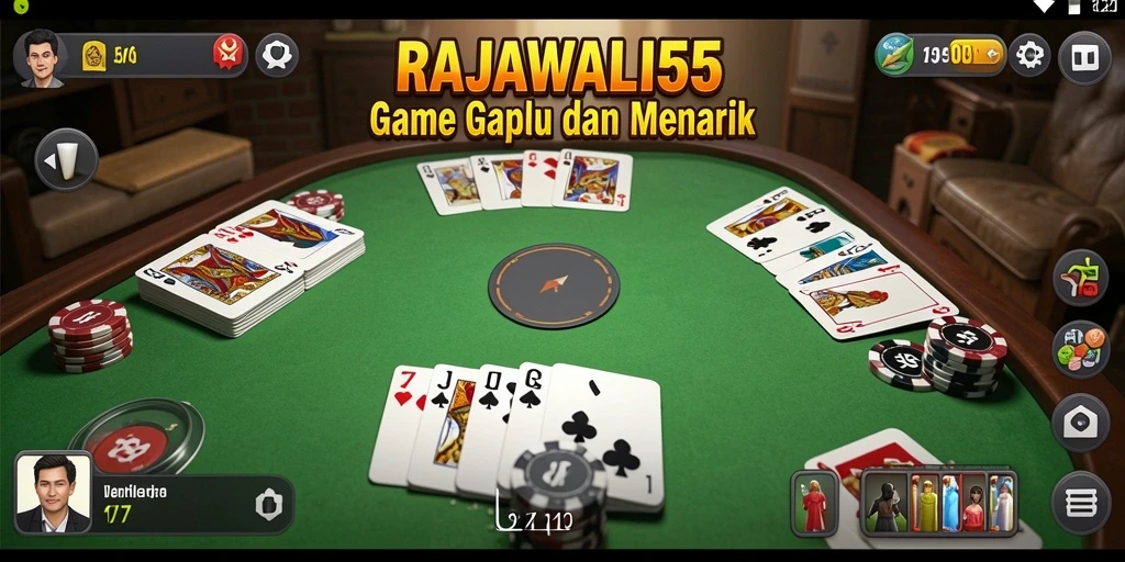 Screenshot gameplay RAJAWALI55 yang menampilkan keseruan bermain Gaple.