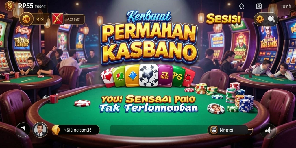 Tampilan screenshot utama RP55 menampilkan gameplay Kasino yang seru.