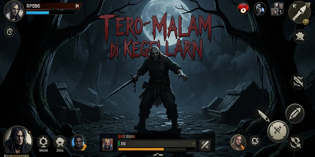 Screenshot gameplay menakutkan dari RP886 menunjukkan suasana Horror yang intens.
