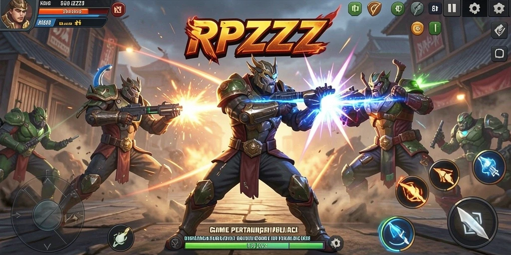 Tangkapan layar menunjukkan aksi pertarungan seru dalam RPZZZ.