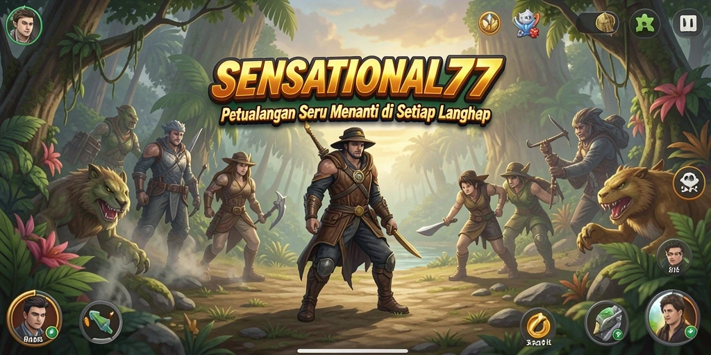 Screenshot gameplay SENSATIONAL77 menampilkan aksi mendebarkan dalam petualangan.