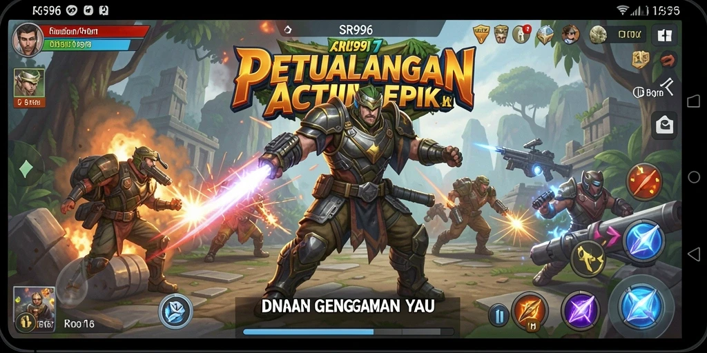 Tampilan gameplay SR996 yang menampilkan pertarungan epik.